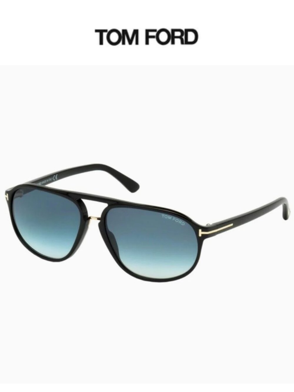 Tom Ford TF447 Jacob Aviator Sunglasses Black w Case